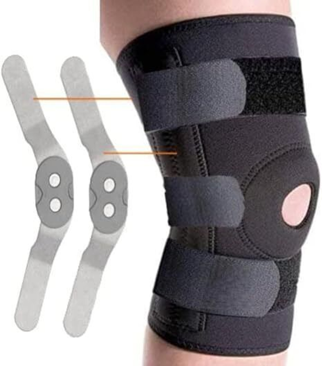 Image of VISSCO Pro- O. A. Knee Brace Open Type Right Knee Support (Black)