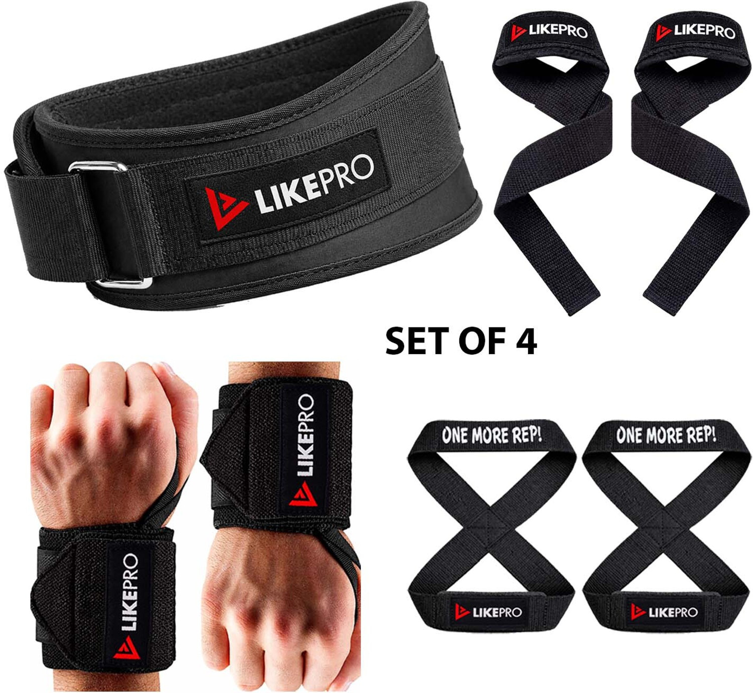 Image of LYCAN 4 Inch Wide Weight lifting Gym Belt Back Support For Men and Women Back / Lumbar Support (Black)