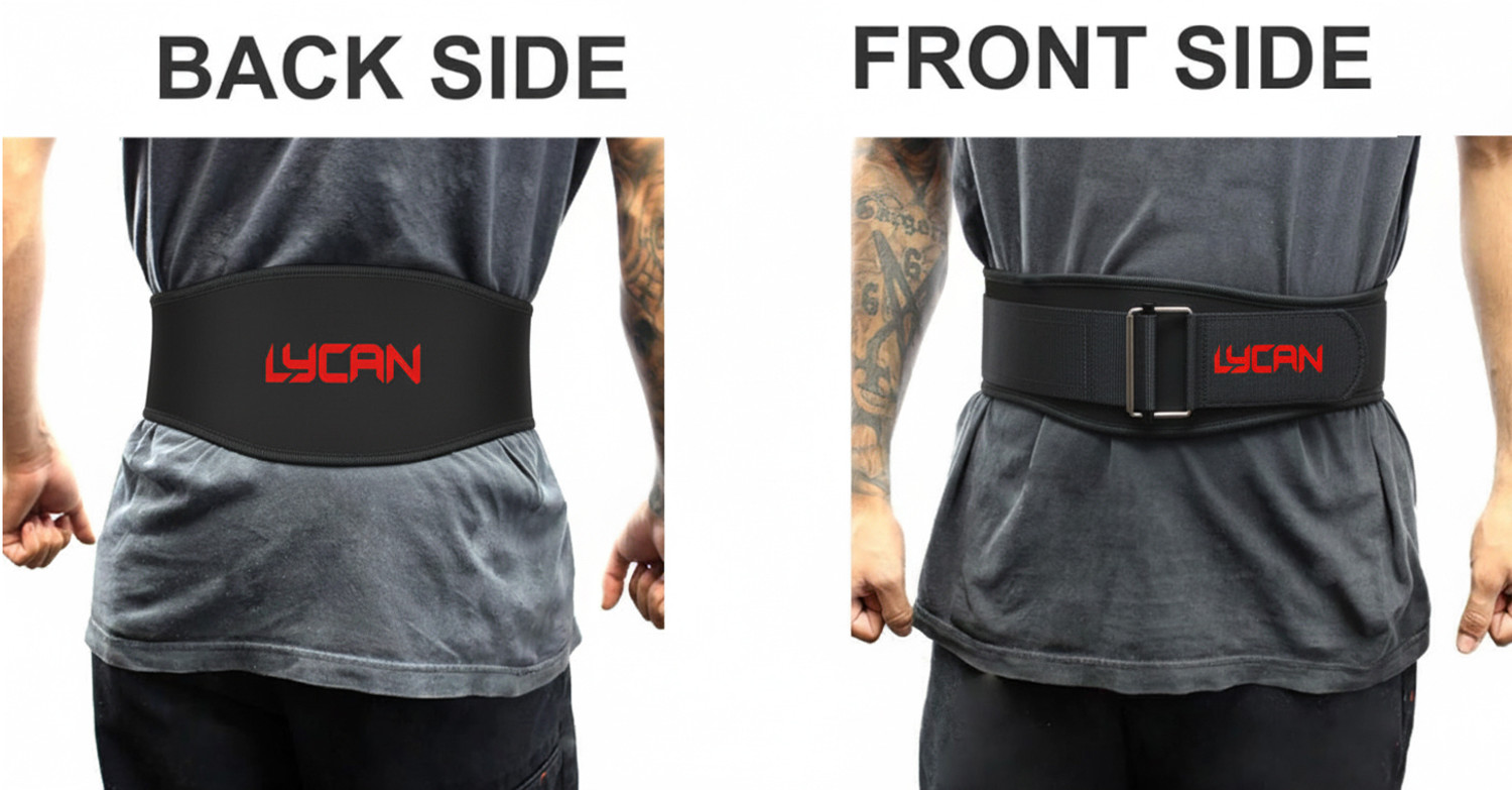 Image of LYCAN 4 Inch Wide Weight lifting Gym Belt Back Support For Men and Women Back / Lumbar Support (Black)