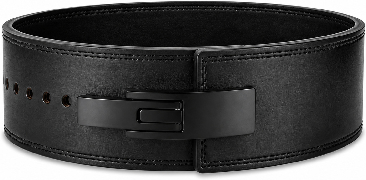 Image of RACE 13MM Weightlifting Lever Belt | Powerlifting Belt | Heavy Duty Adjustable Buckle Weight Lifting Belt (Black)
