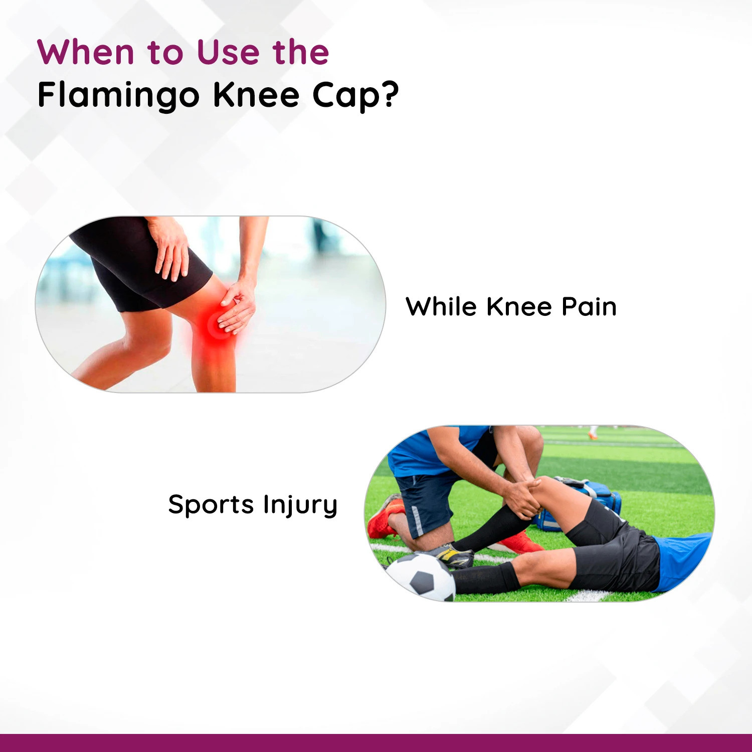 Image of FLAMINGO Knee Cap for Knee Pain for Women Men knee brace for Gym & Sports, Black Size XXL Knee Support (Black)