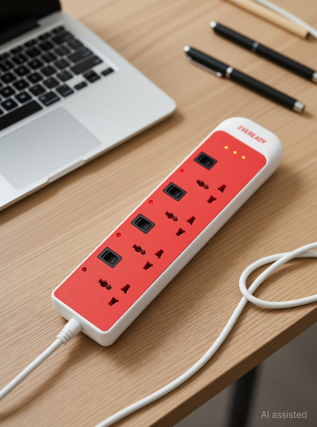 Image of EVEREADY Everprotect Ultra Spike Guard - X4 (4 meter) 4 Socket Extension Boards (Red, 4 m)