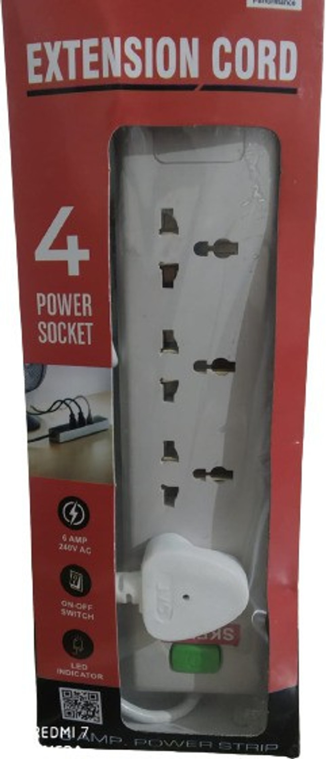 Image of ORPAT Copper Series Power Link 6A 4 Mtr 3 Pin 4 Way Power Link OCPL 5927 White 4 Socket Extension Boards (White, 4 m)