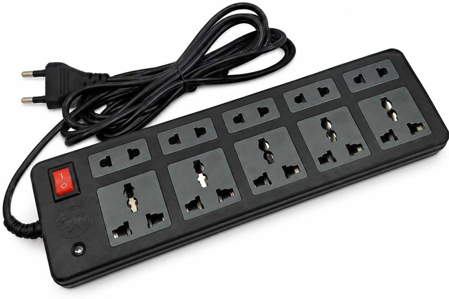 Image of EMBox 10A Extension Board With 5 Switch 4 Socket 3 USB 5 Meter Cable 4 Socket Extension Boards (White, 5 m, With USB Port)