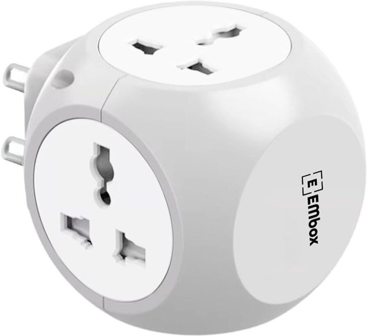 Image of EMBox Multi Plug Universal Socket 10 A with 1 Type C Port and 2 USB Ports (cordless) 4 Socket Extension Boards (Black, 0 m, With USB Port)
