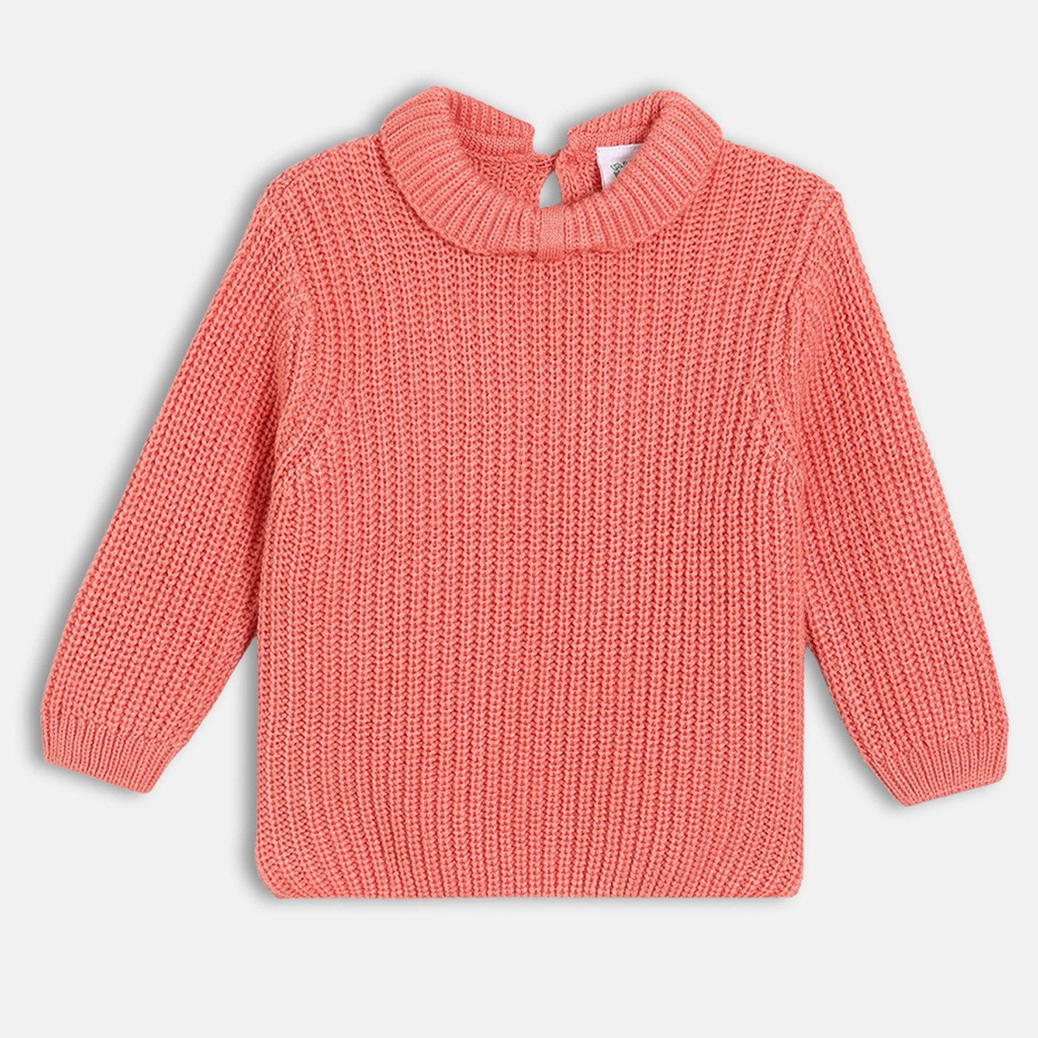 Image of Yellow Apple Girls Self Design Round Neck Blue Sweater