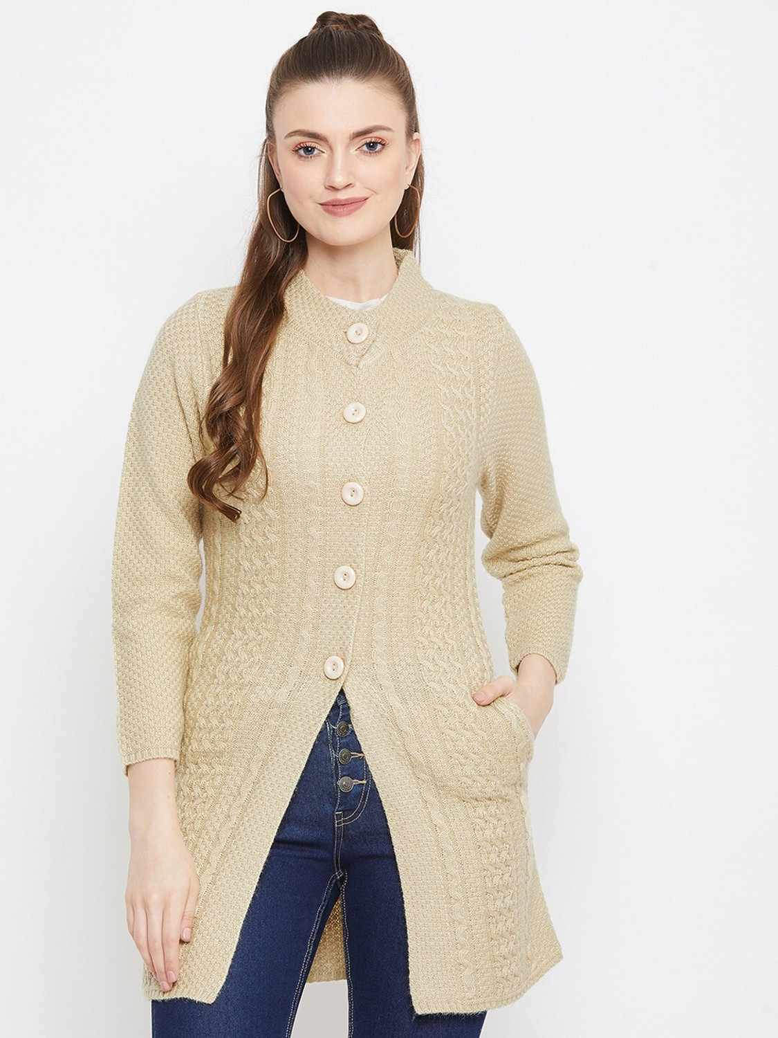 Image of Zigo Women Woven Round Neck Purple Sweater