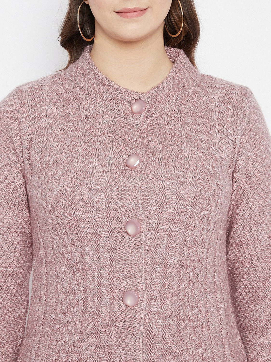Image of Zigo Women Woven Round Neck Purple Sweater