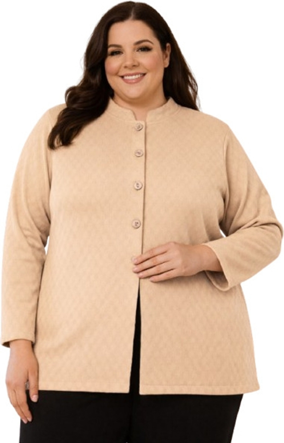 Image of eWools Women Floral Print Collared Neck Grey Sweater