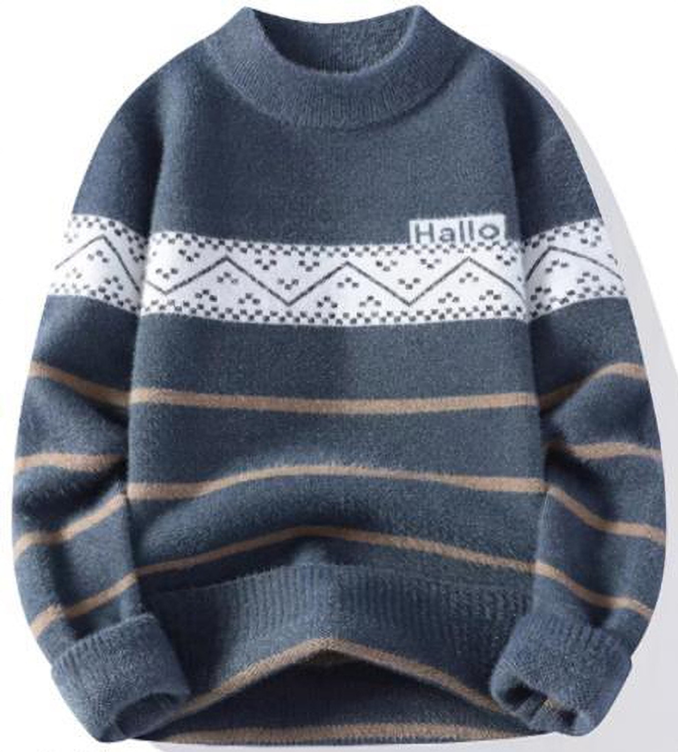 FitIn OutFit Men Self Design Round Neck Multicolor Sweater - Image 1