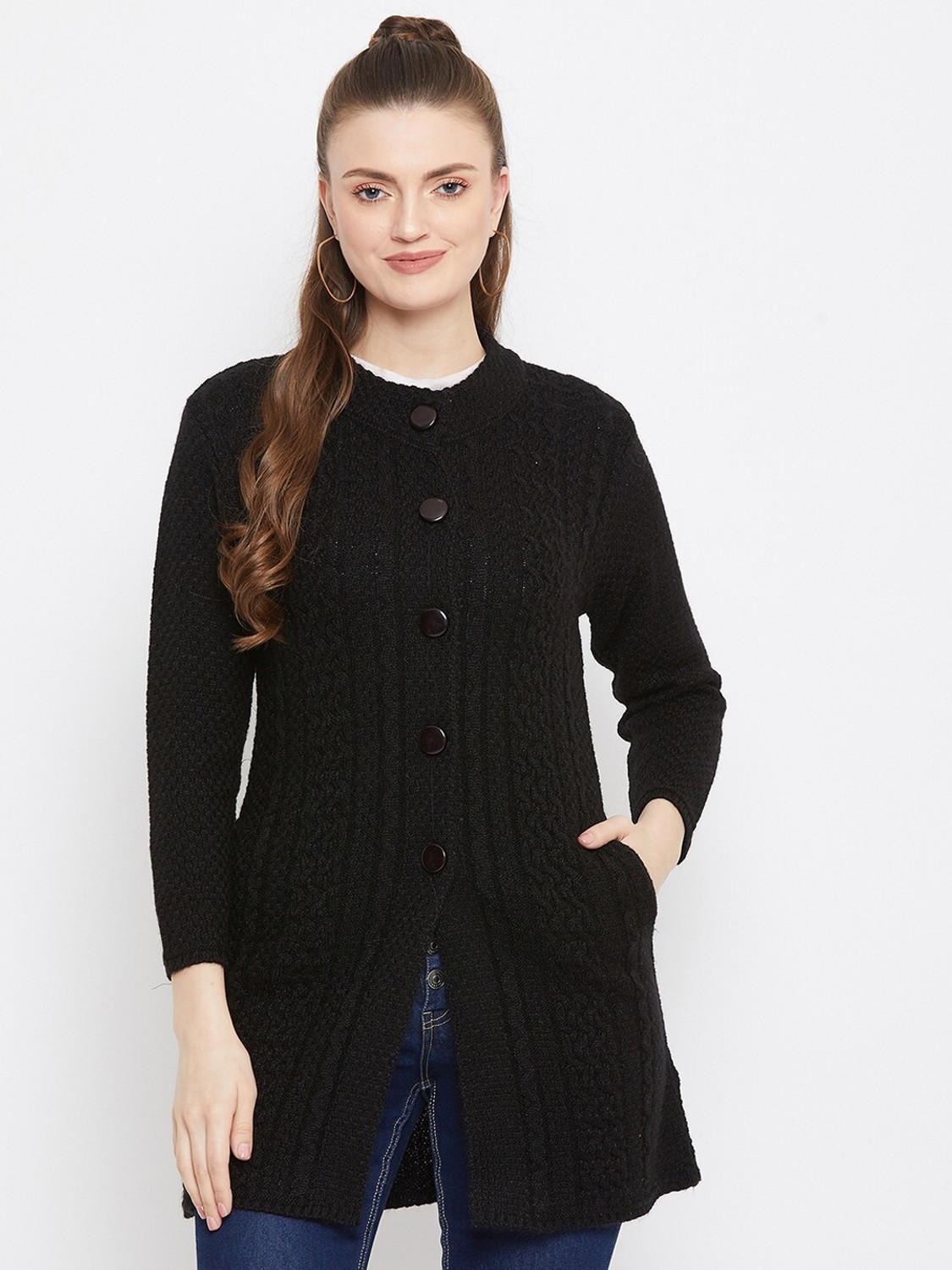 Image of Zigo Women Woven Round Neck Purple Sweater