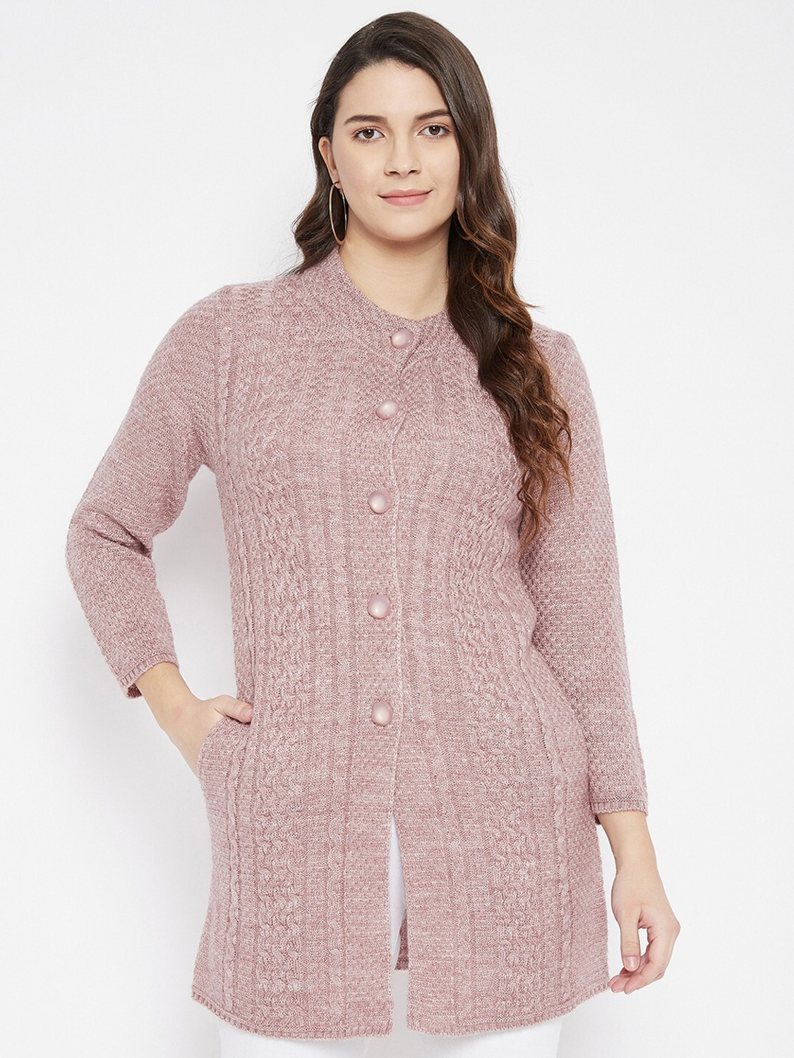 Image of Zigo Women Woven Round Neck Purple Sweater