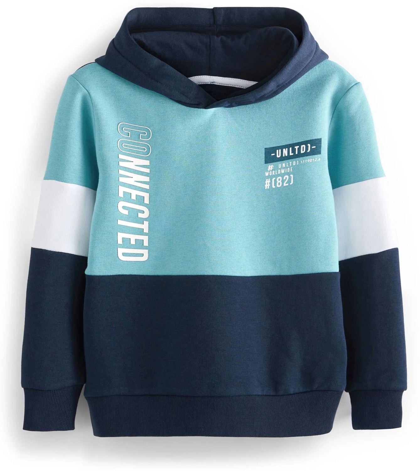 Image of BONKIDS Boys Full Sleeve Embroidered Hooded Sweatshirt