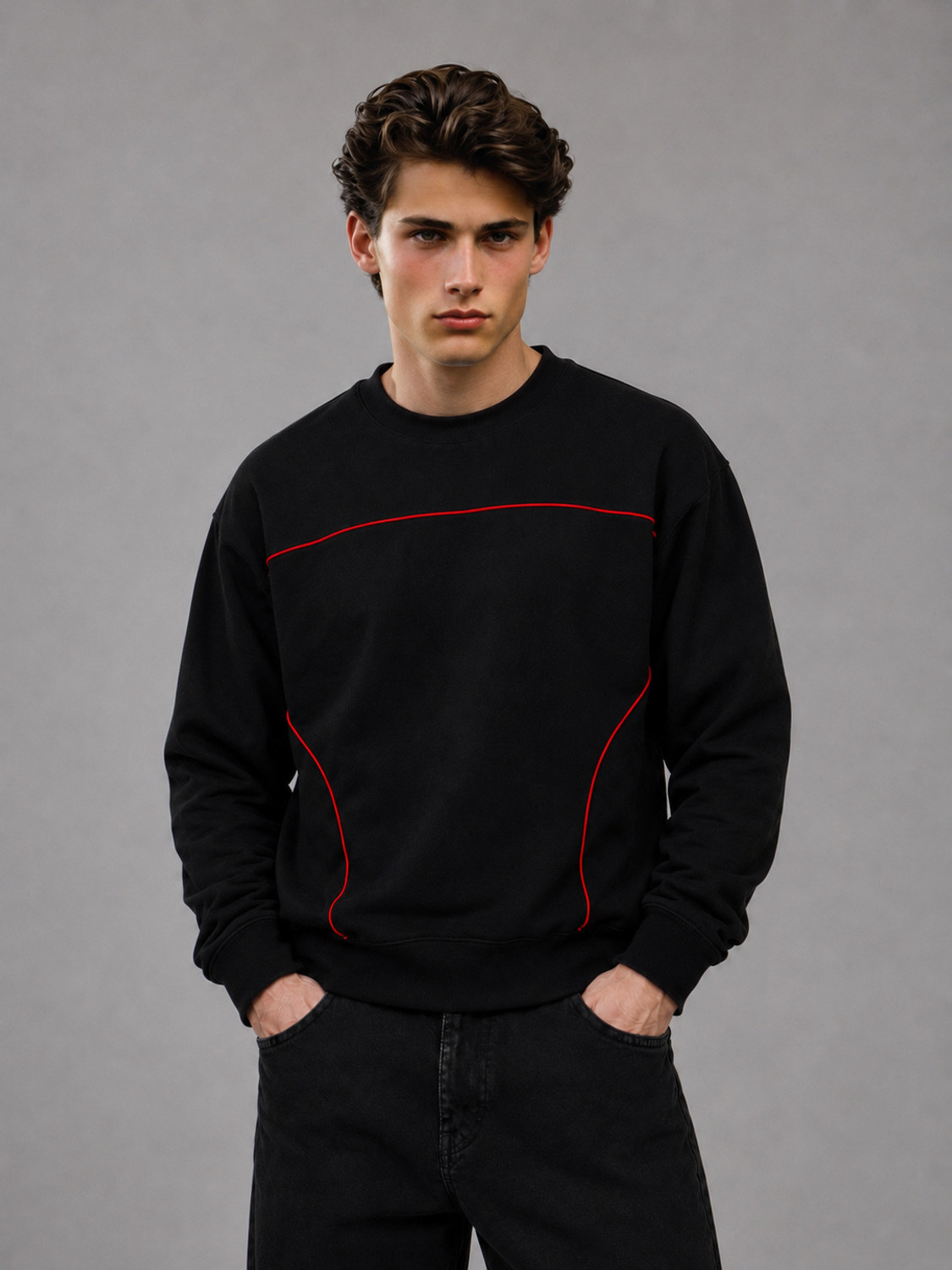 mosajc official mosajc Men Full Sleeve Striped Sweatshirt - Image 1