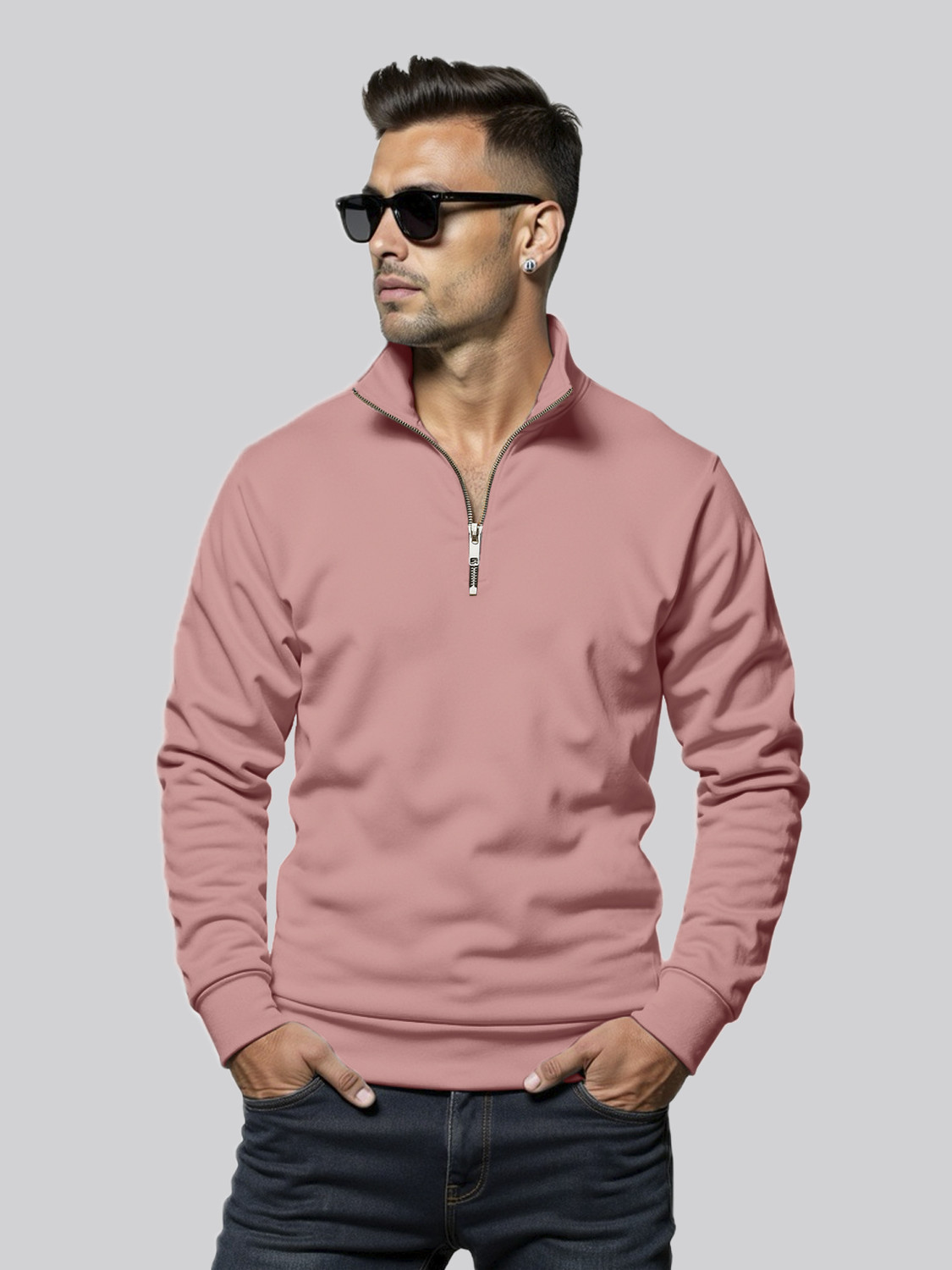 Image of TeeWink Men Full Sleeve Solid Sweatshirt