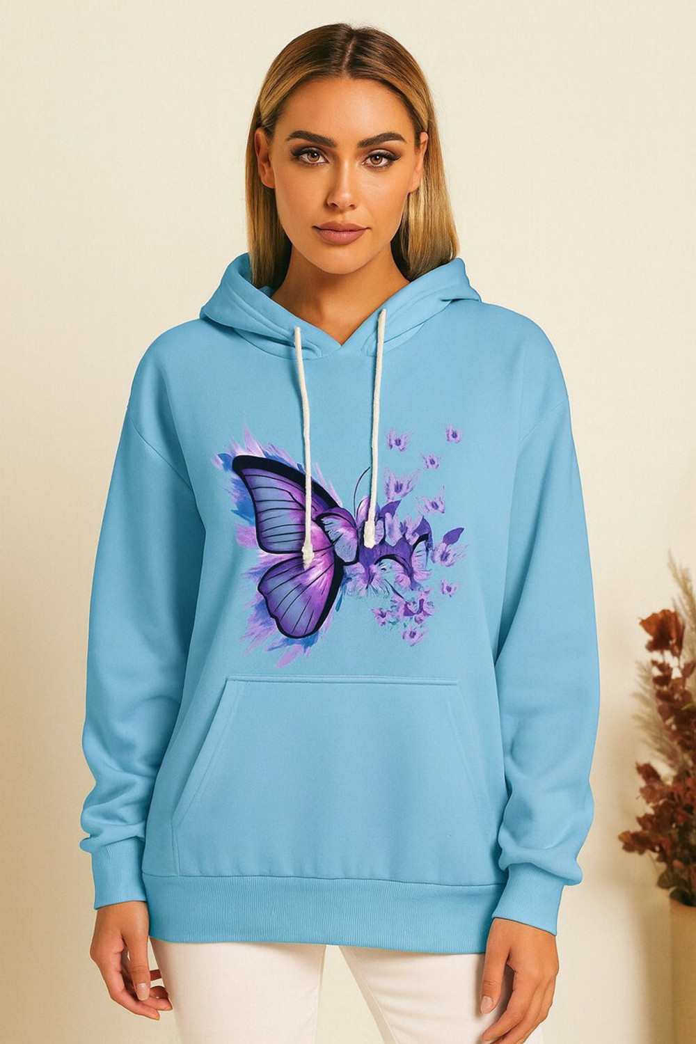 Image of DUDEME Men & Women Full Sleeve Graphic Print Reversible Hooded Sweatshirt