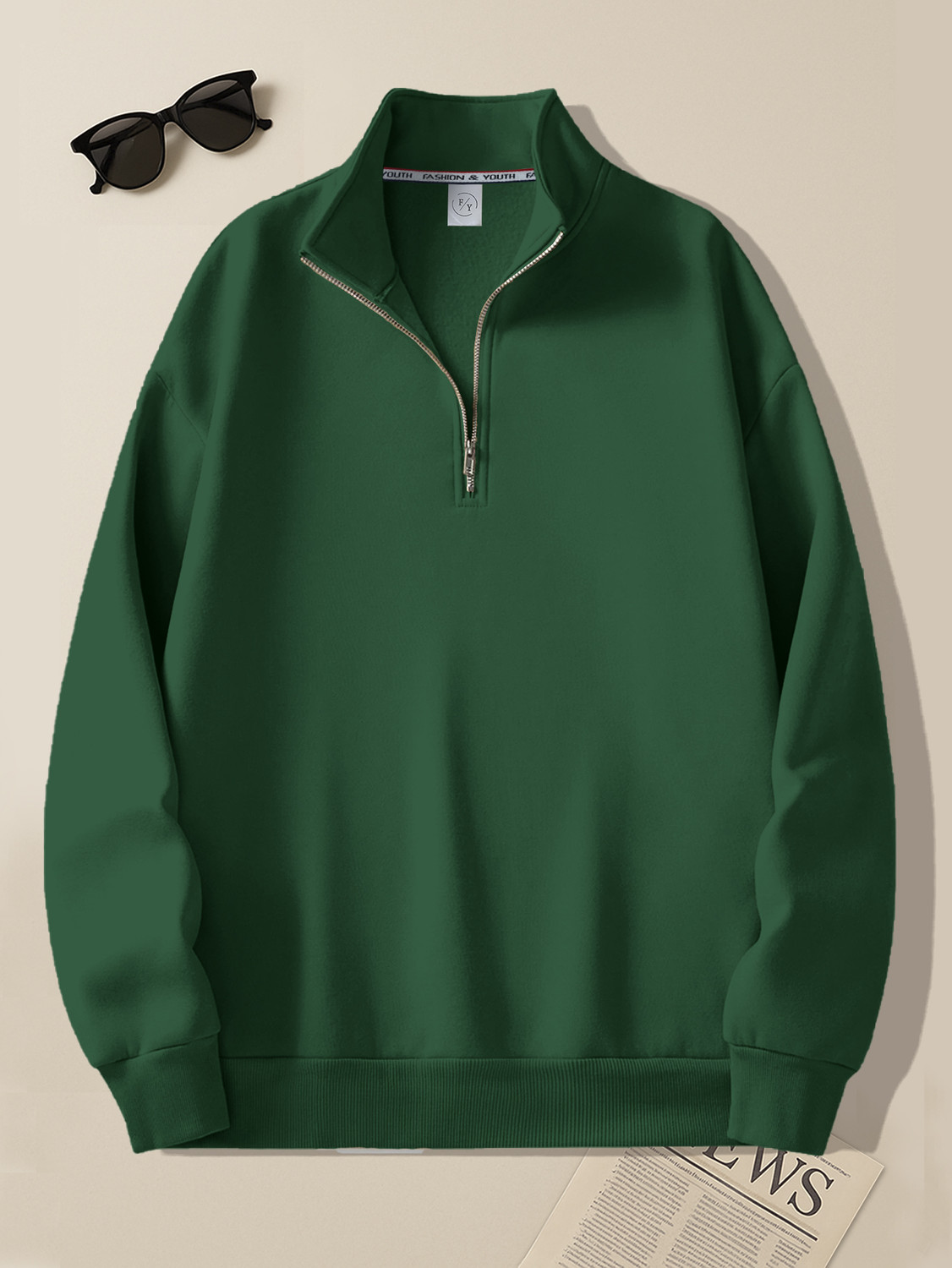 Image of Oneway Men Full Sleeve Solid Sweatshirt