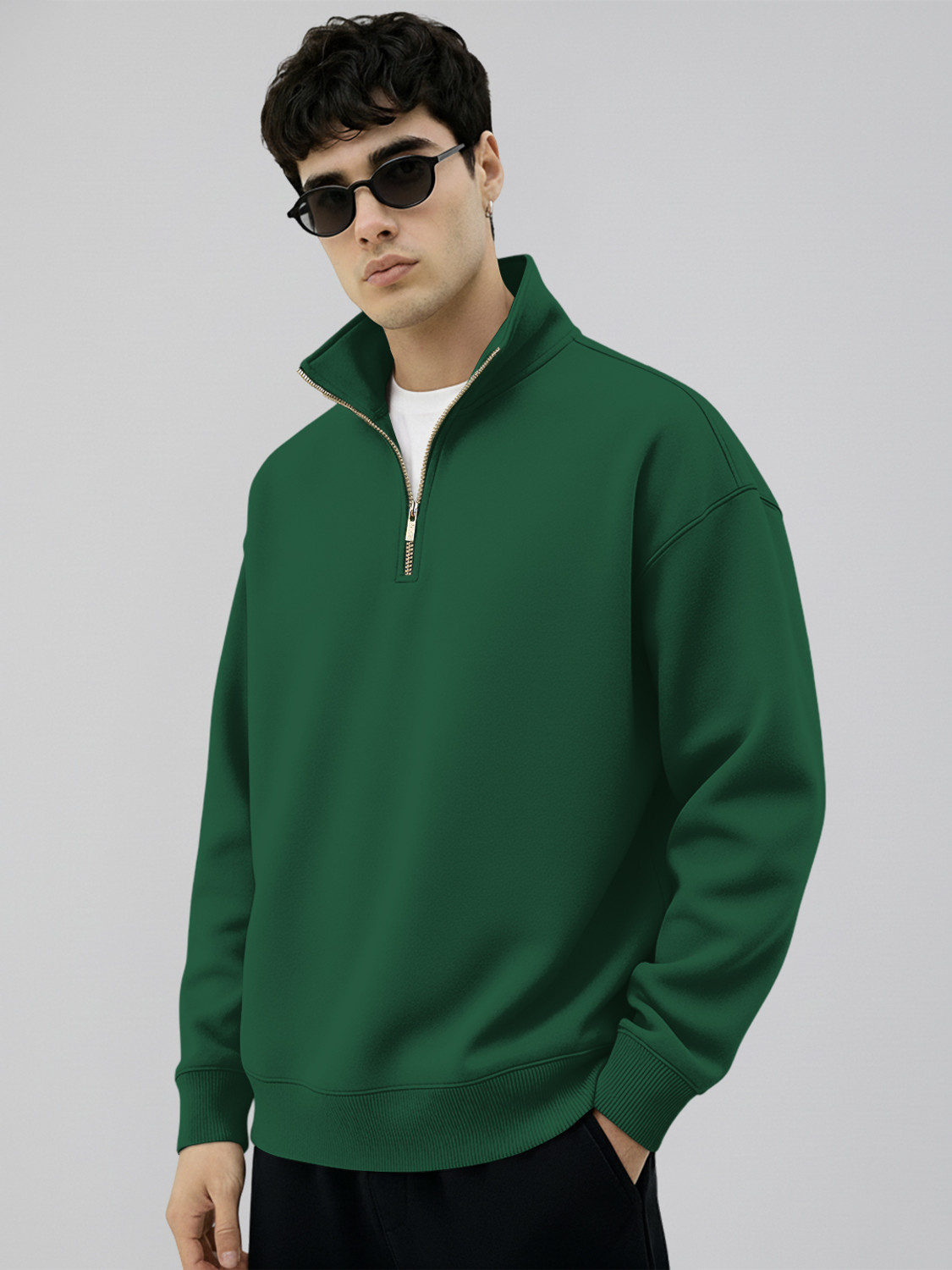 Image of Oneway Men Full Sleeve Solid Sweatshirt