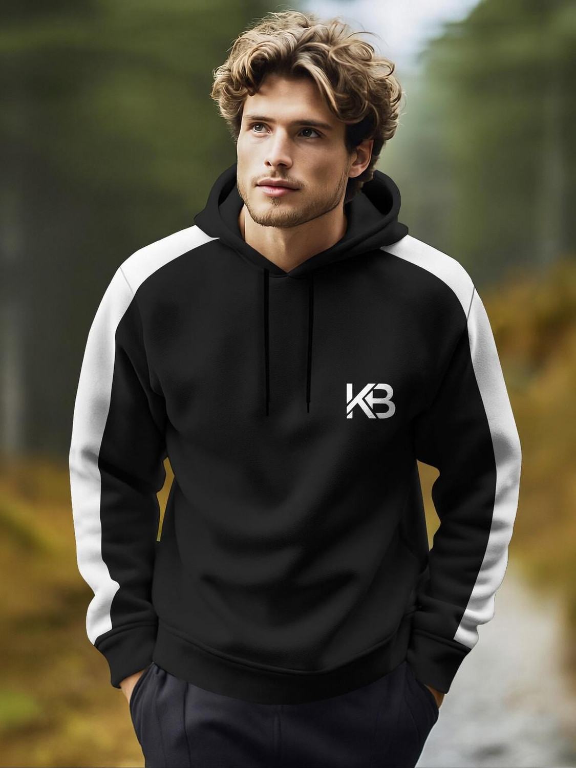 Image of HipHopTrends Men Full Sleeve Printed Hooded Sweatshirt
