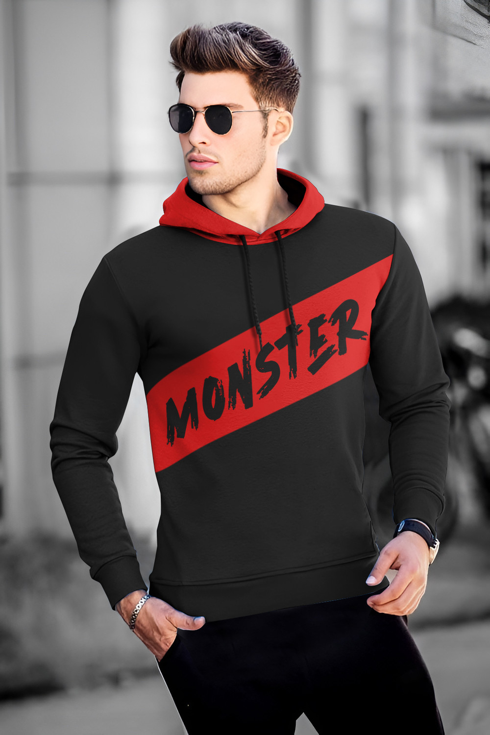 Image of Oneway Men Full Sleeve Solid Sweatshirt