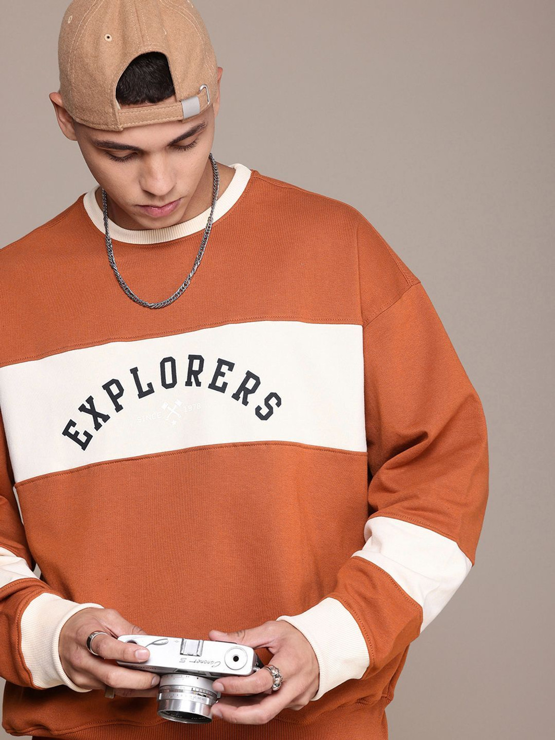 Image of Roadster Men Full Sleeve Solid Sweatshirt