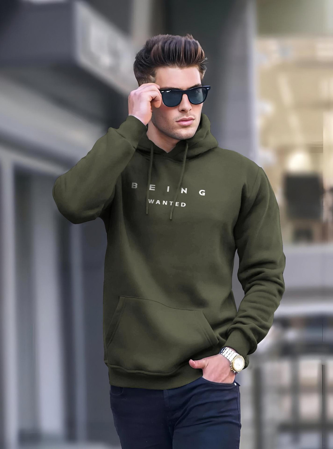 Image of TeeWink Men Full Sleeve Solid Sweatshirt