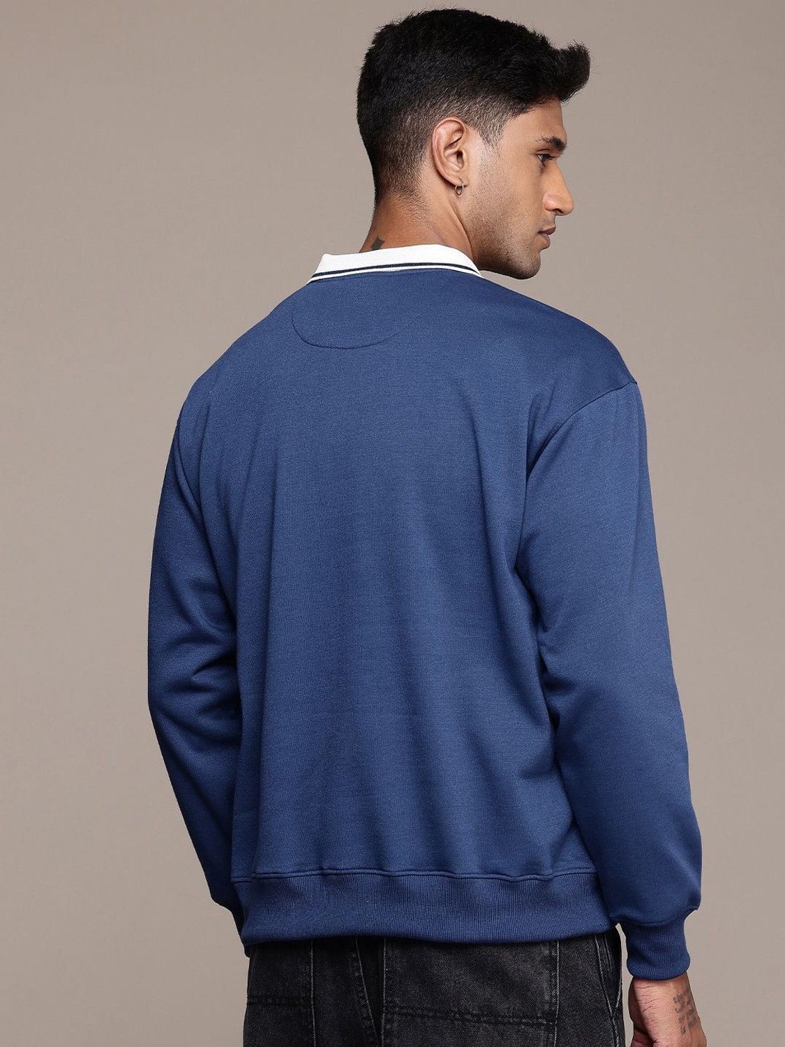 Image of Roadster Men Full Sleeve Solid Sweatshirt