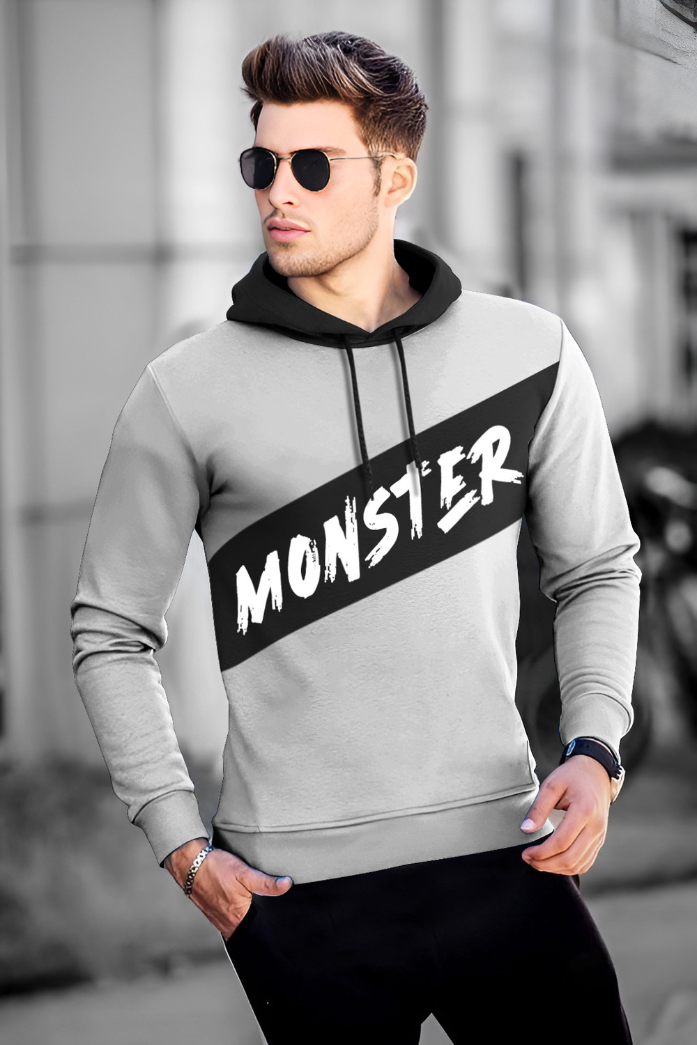 Image of Oneway Men Full Sleeve Solid Sweatshirt