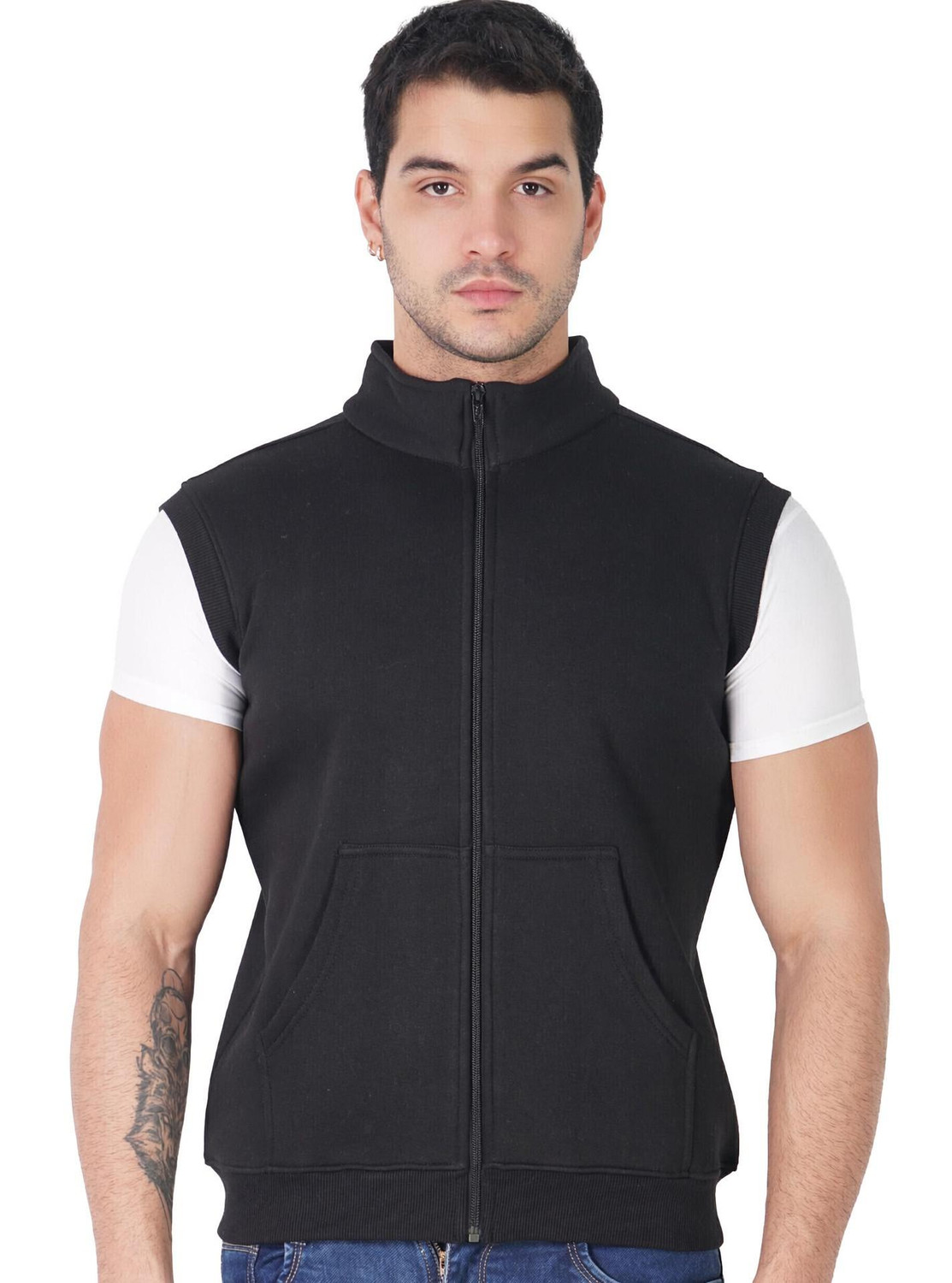 Image of Mindseye Creations Men Sleeveless Solid Sweatshirt