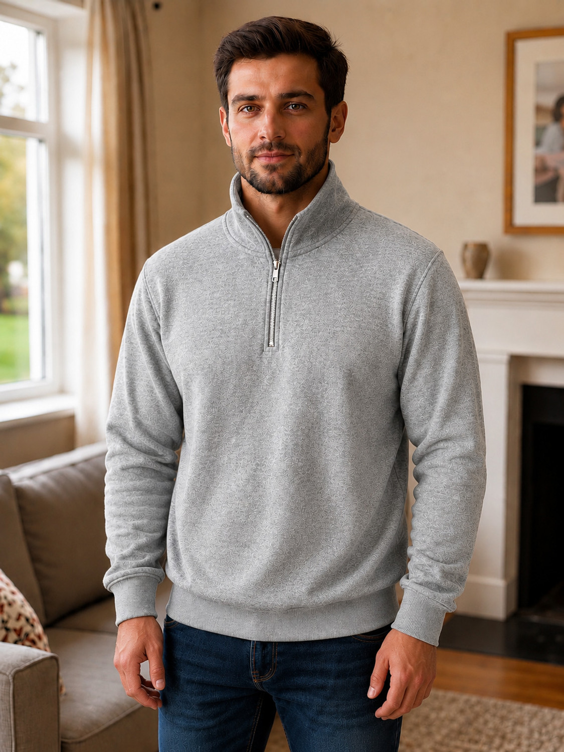 Image of MACK JONNEY Men Full Sleeve Solid Sweatshirt