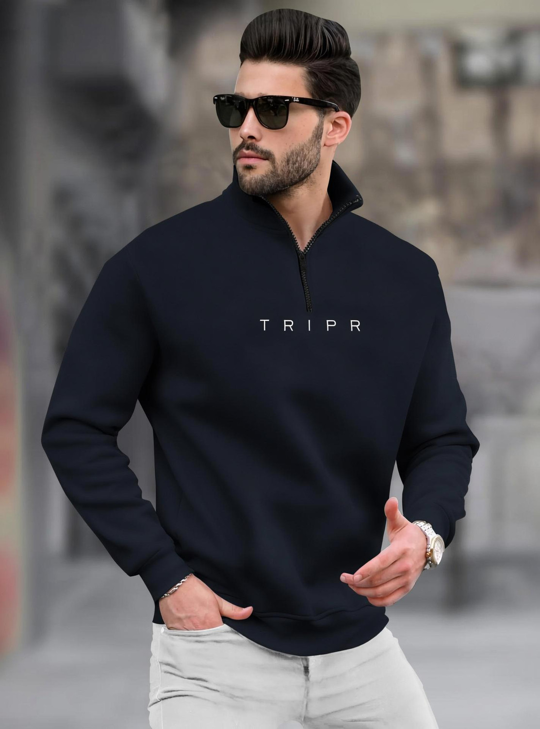 Image of SCOTT FINCHER Men Full Sleeve Printed Hooded Sweatshirt