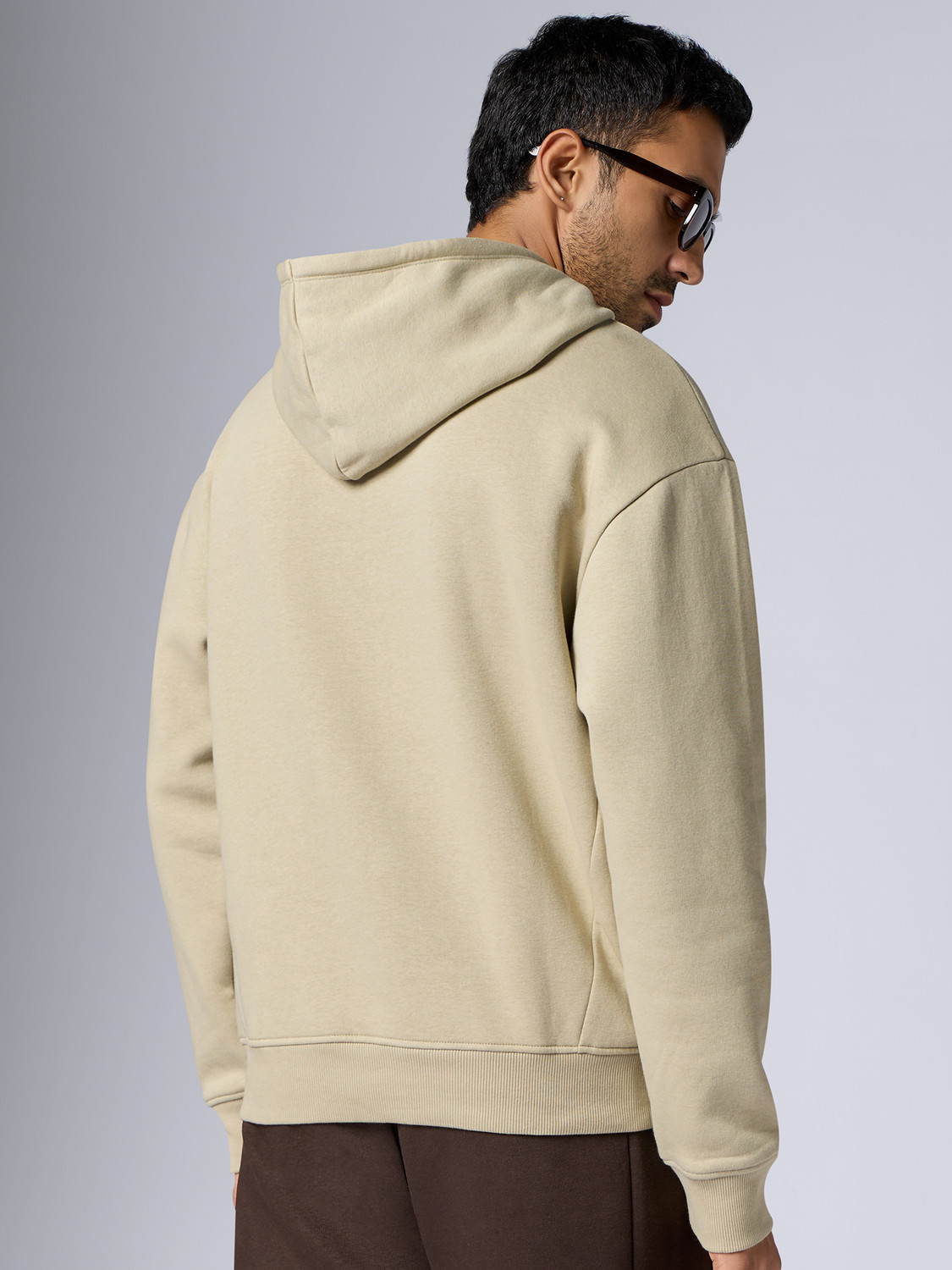 Image of XYXX Men Full Sleeve Solid Hooded Sweatshirt