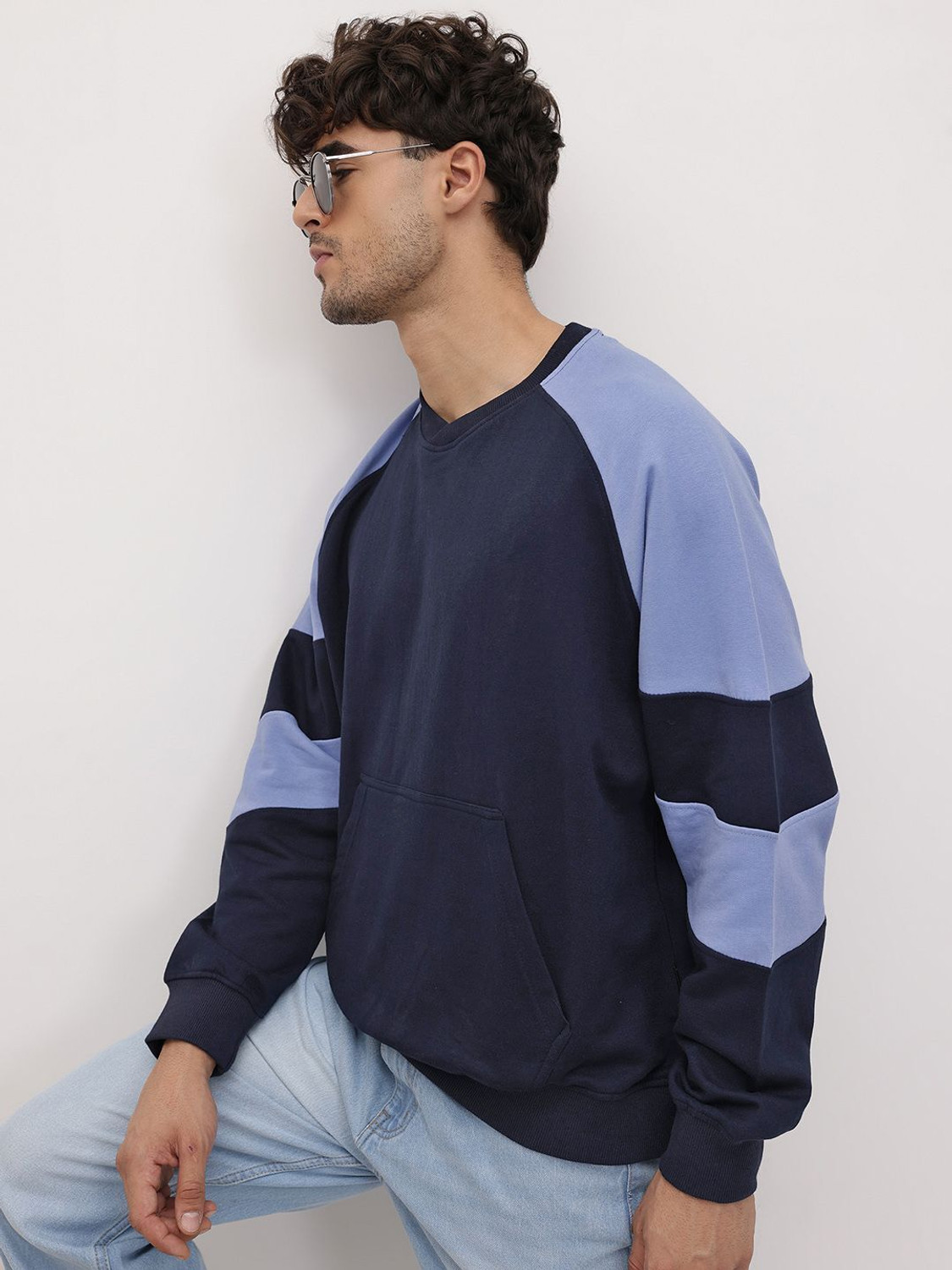 Image of Roadster Men Full Sleeve Solid Sweatshirt