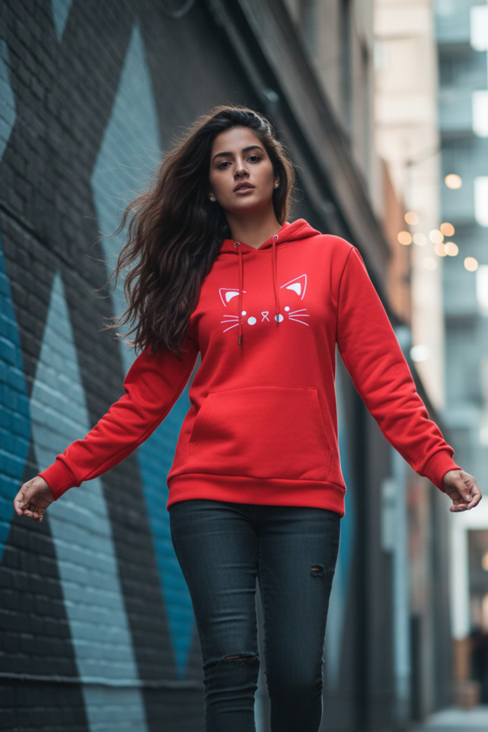 Image of Parona Women Full Sleeve Solid Hooded Sweatshirt