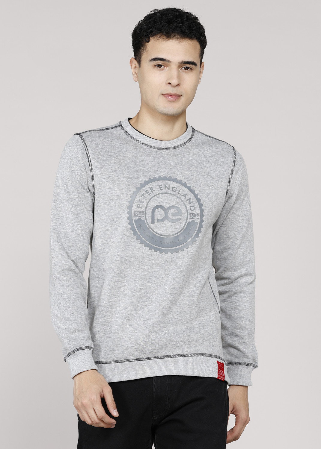 PETER ENGLAND Full Sleeve Solid Men Sweatshirt