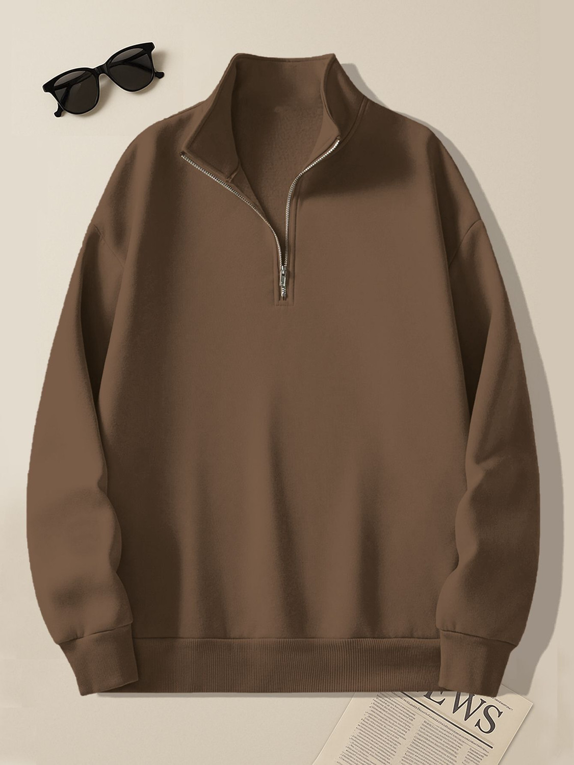 Image of TeeWink Men Full Sleeve Solid Sweatshirt