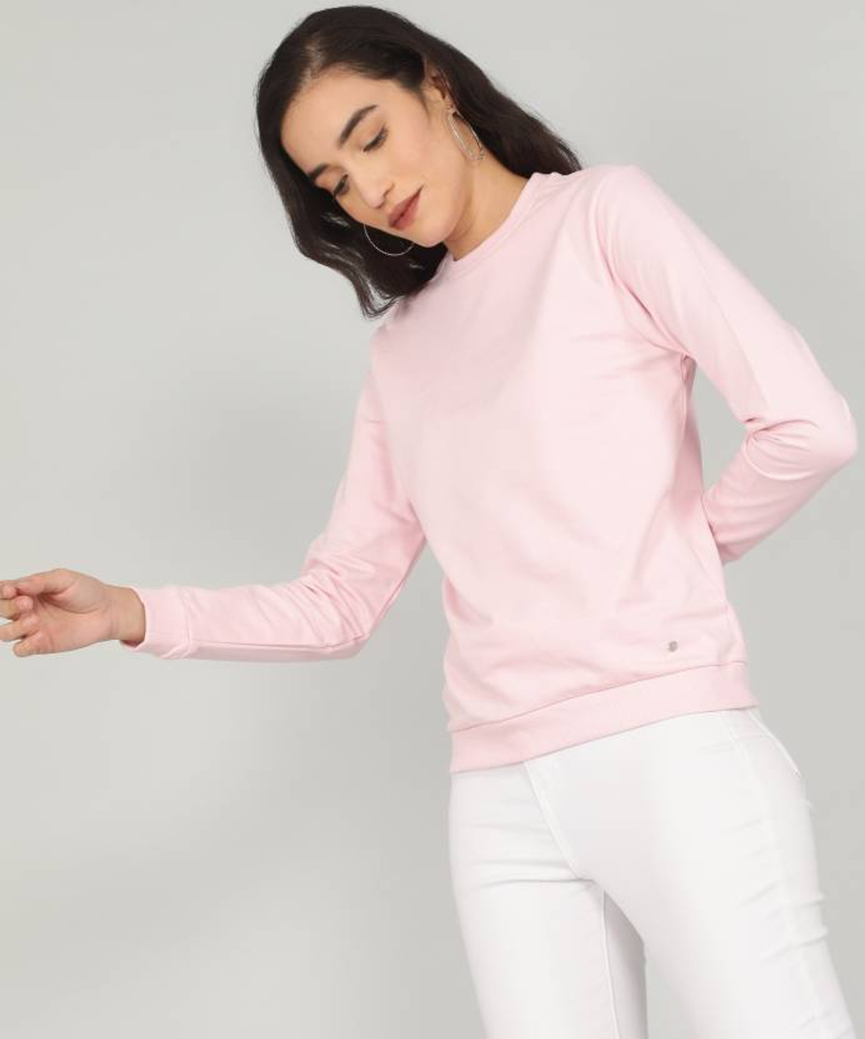 Image of VAN HEUSEN Women Full Sleeve Solid Sweatshirt