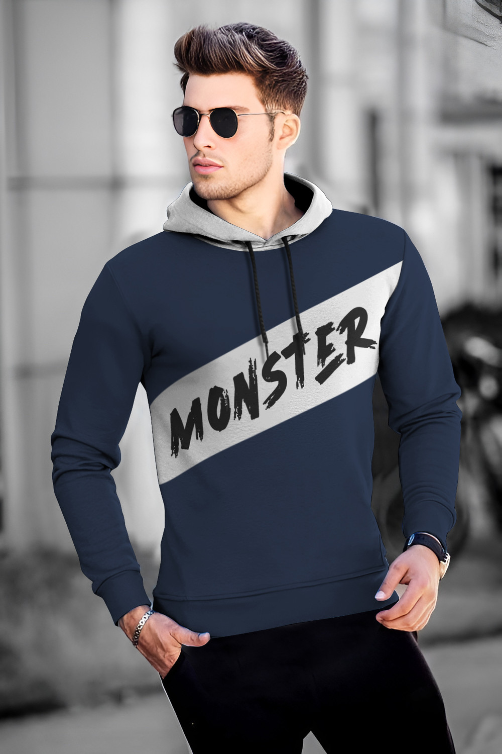 Image of Oneway Men Full Sleeve Solid Sweatshirt