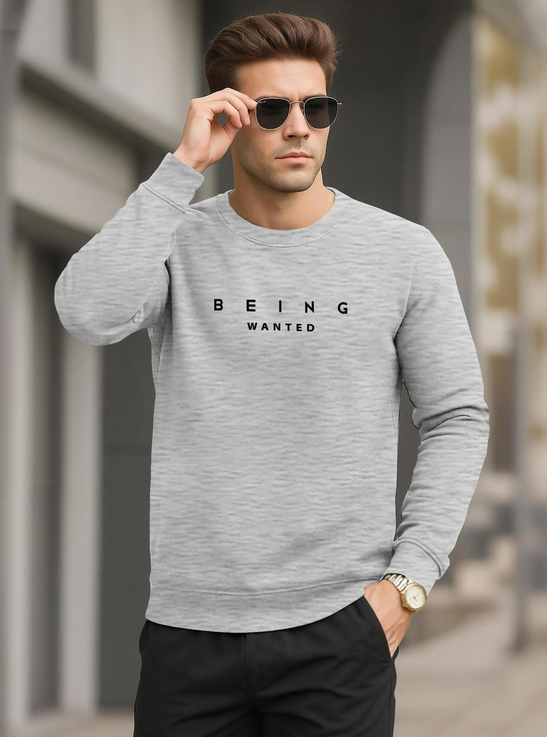 Image of Roadster Men Full Sleeve Printed Sweatshirt
