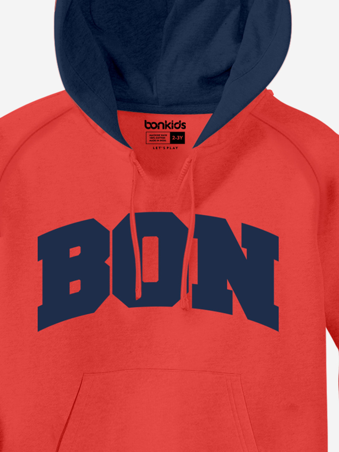 Image of BONKIDS Boys Full Sleeve Embroidered Hooded Sweatshirt