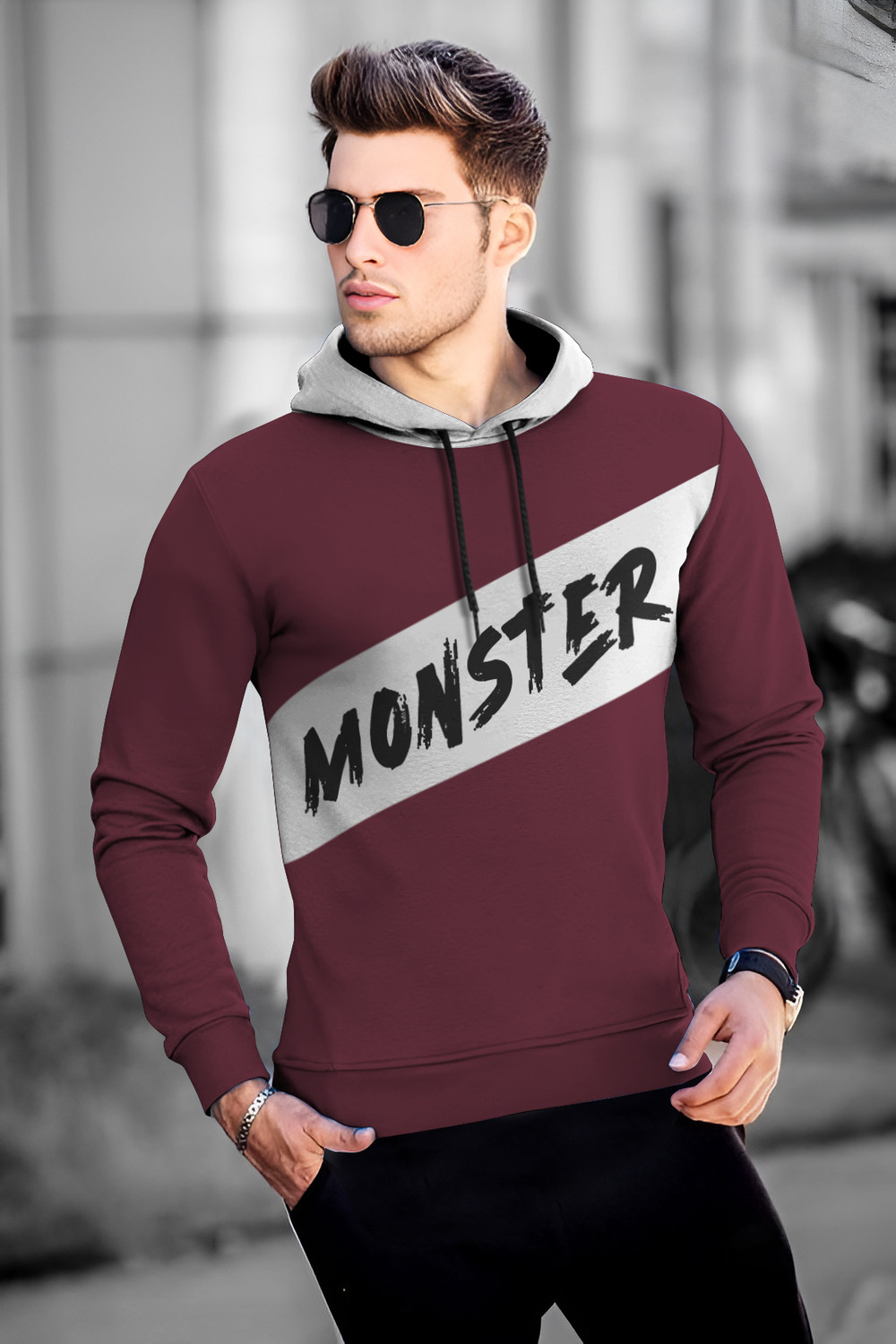 Image of Oneway Men Full Sleeve Solid Sweatshirt