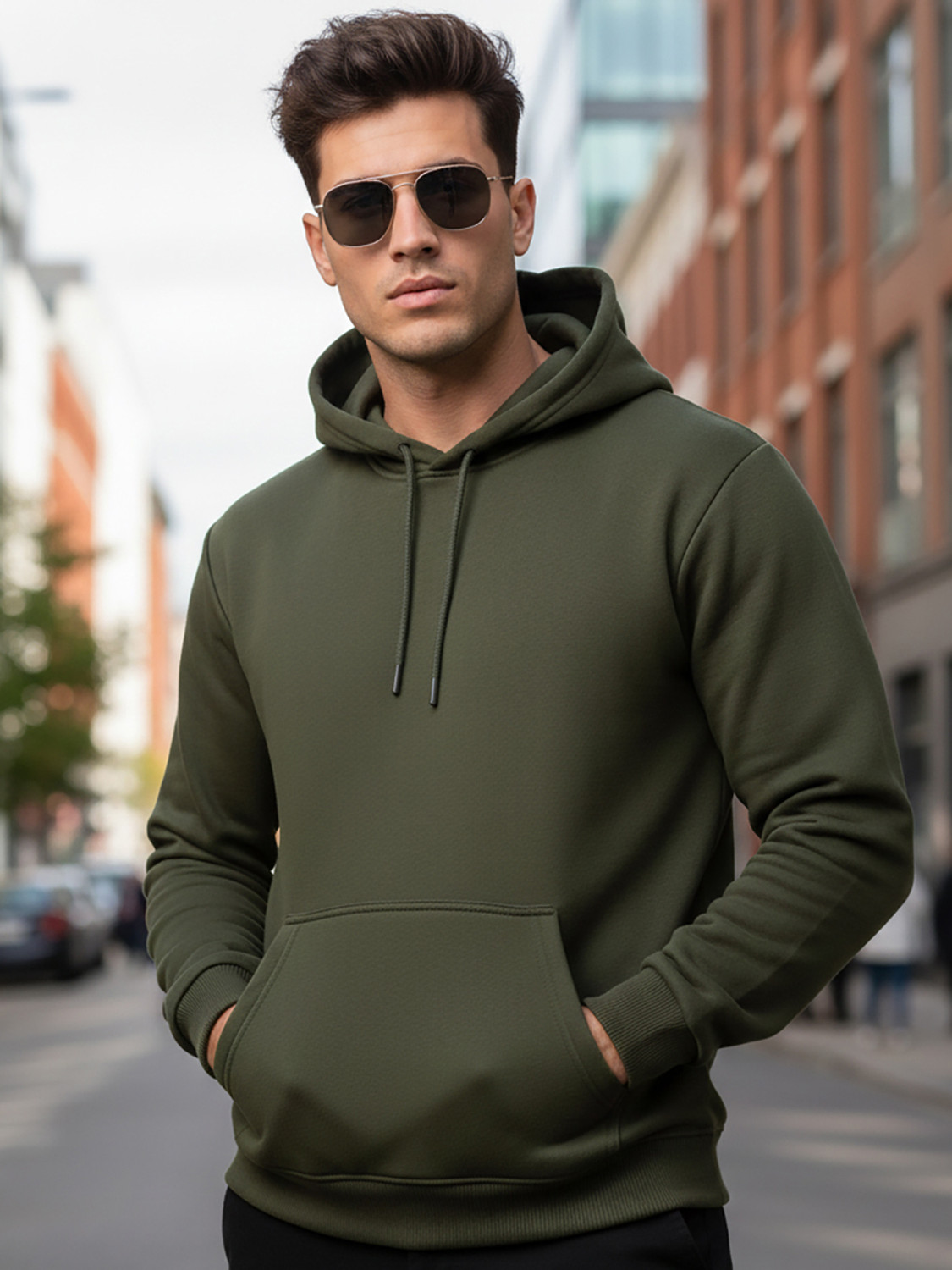Image of Oneway Men Full Sleeve Solid Sweatshirt