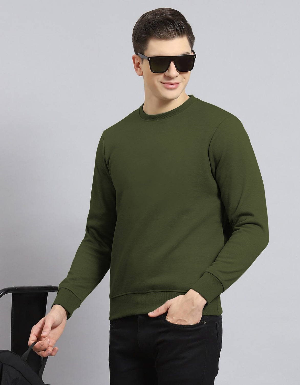 Image of Smart Colors Men Full Sleeve Solid Sweatshirt