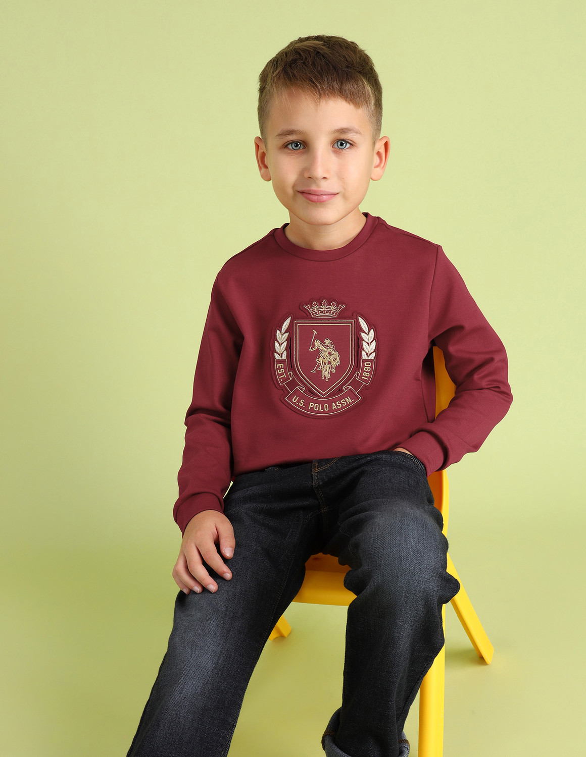 Image of BONKIDS Boys Full Sleeve Embroidered Hooded Sweatshirt