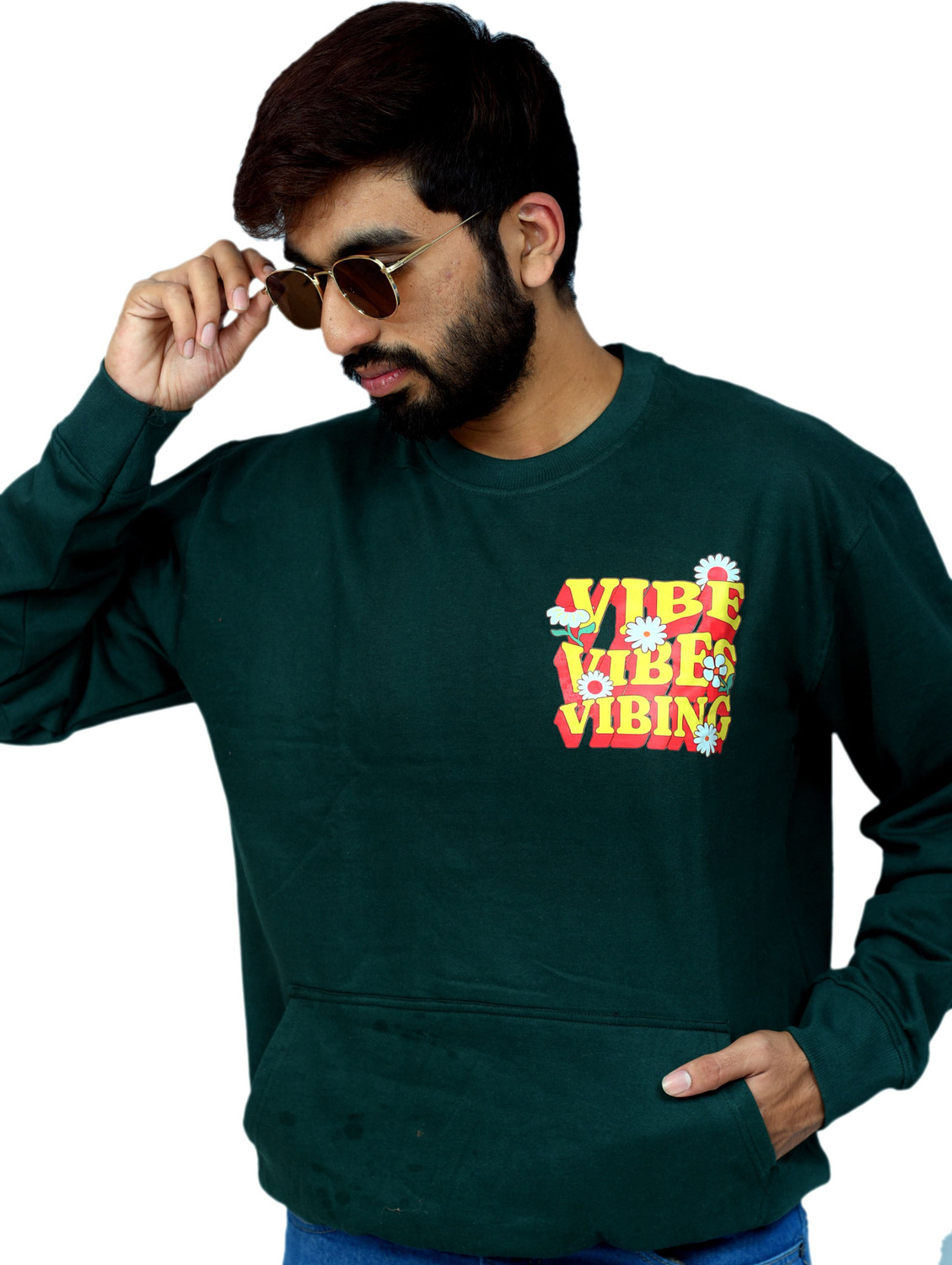Image of Oneway Men Full Sleeve Solid Sweatshirt