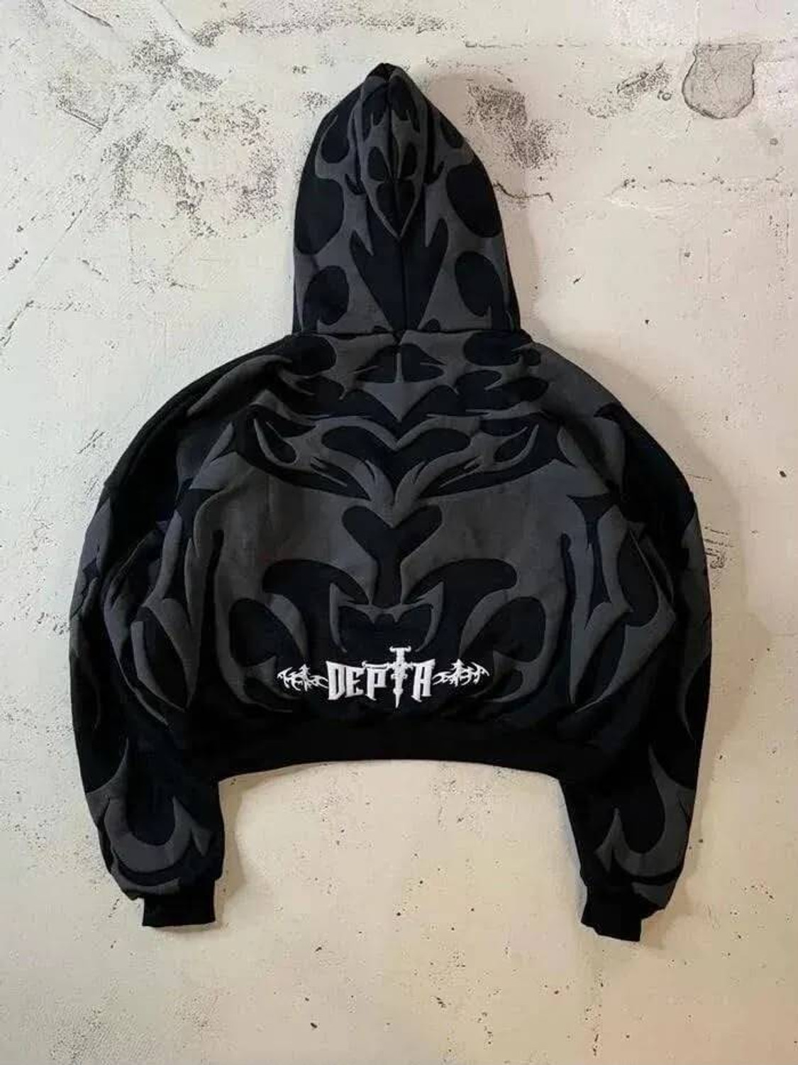 Image of DUDEME Men & Women Full Sleeve Graphic Print Reversible Hooded Sweatshirt