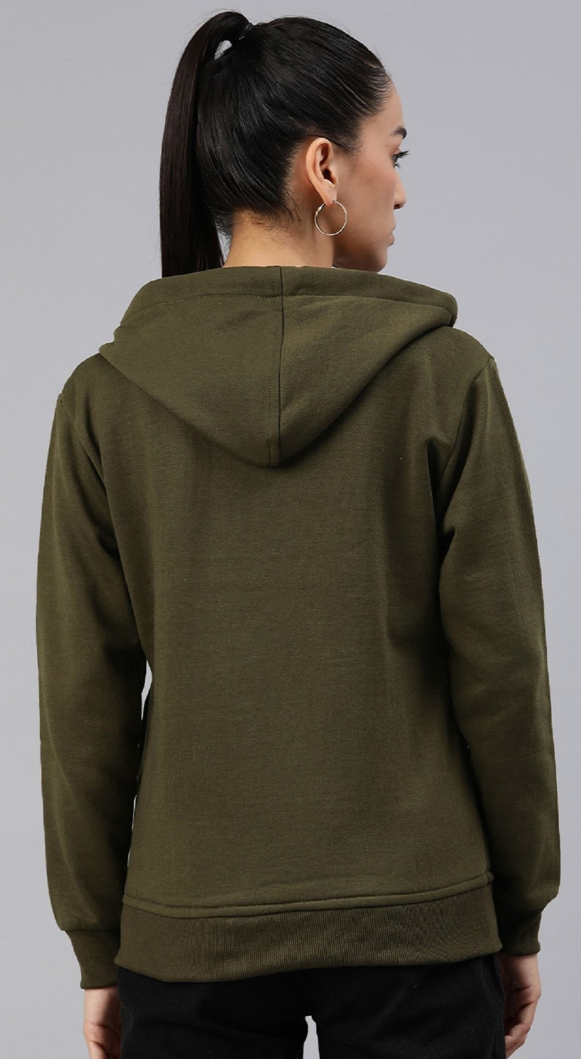 Image of ADBUCKS Women Full Sleeve Solid Hooded Sweatshirt