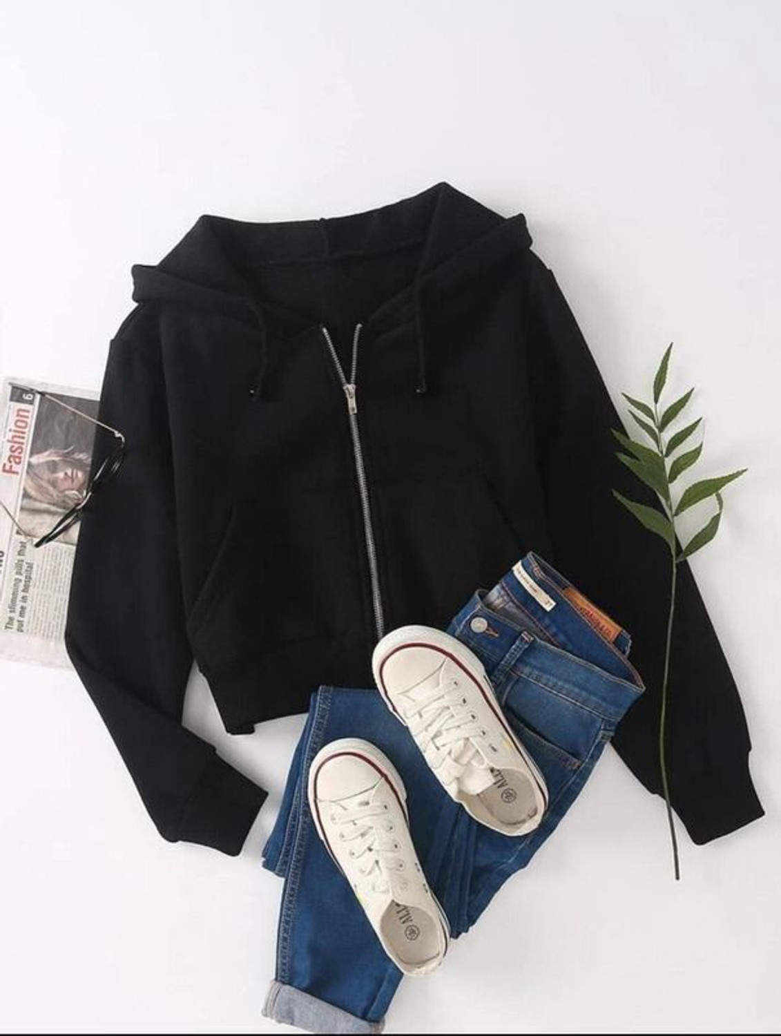 Image of Parona Women Full Sleeve Solid Hooded Sweatshirt