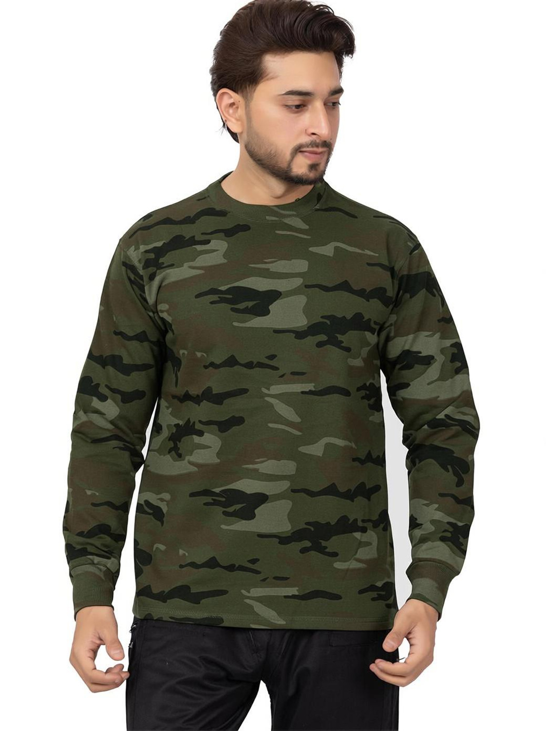 Image of bfb Men Full Sleeve Printed Hooded Sweatshirt