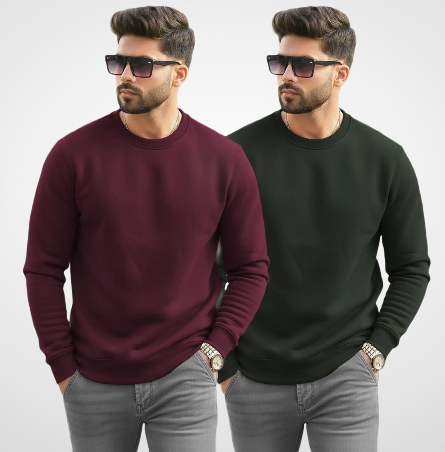Image of Triptee Men Full Sleeve Solid Sweatshirt